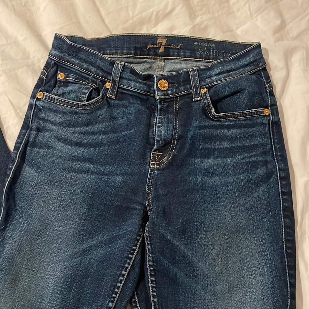 7 For All Mankind Mid Rise Skinny Jeans